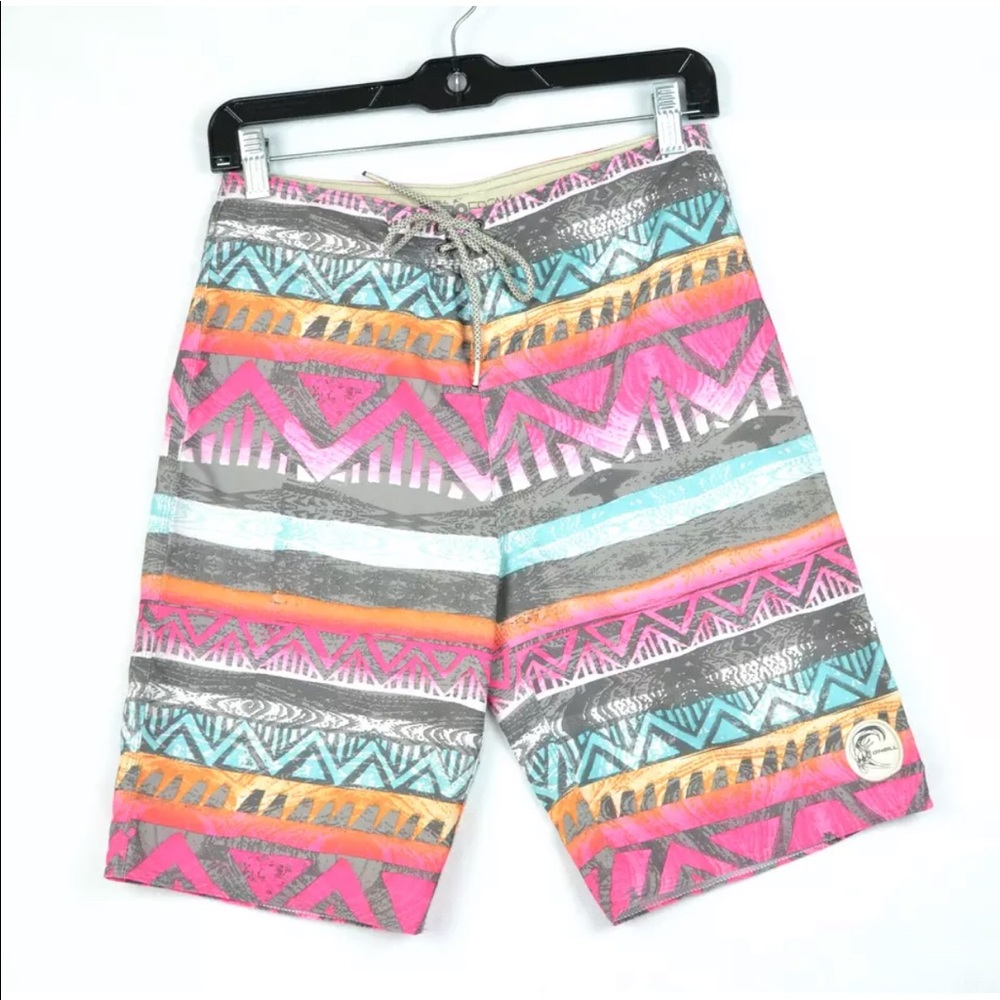 O’Neill RetroFreak Boardshorts Swim Trunks Tiki Polynesian Tribal Pocket 9"
